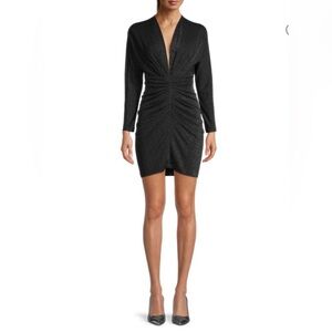 IRO Riga Sparkle Ruched Dress - Size 0 - Black
